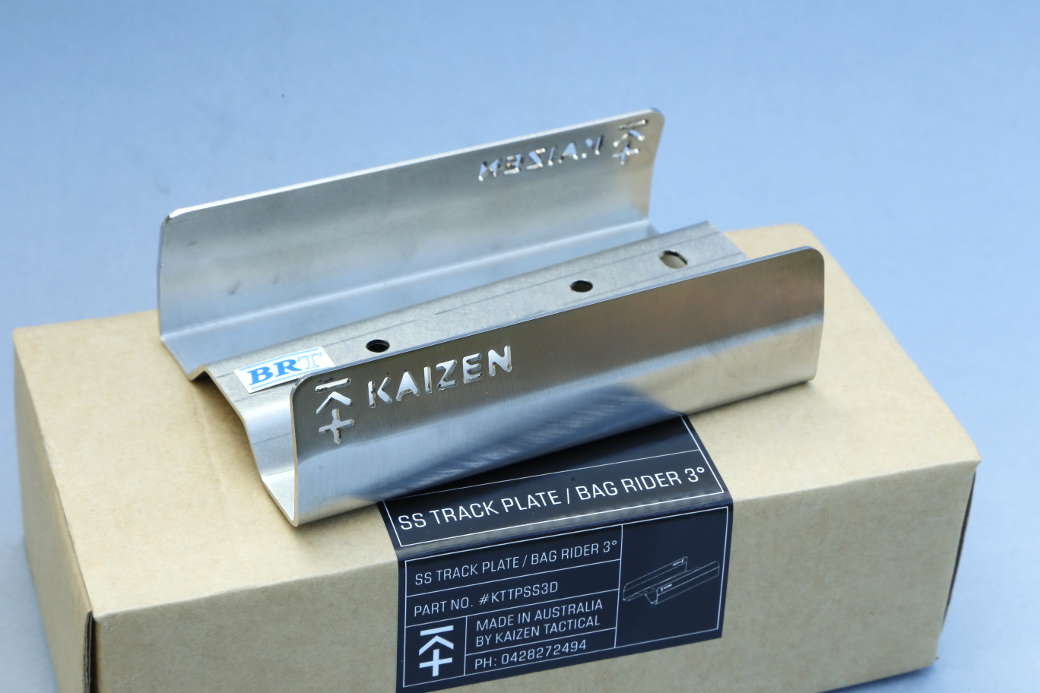 KAIZEN TRACK PLATE/BAG RIDER 3" WIDE THREE DEGREE STAINLESS STEEL