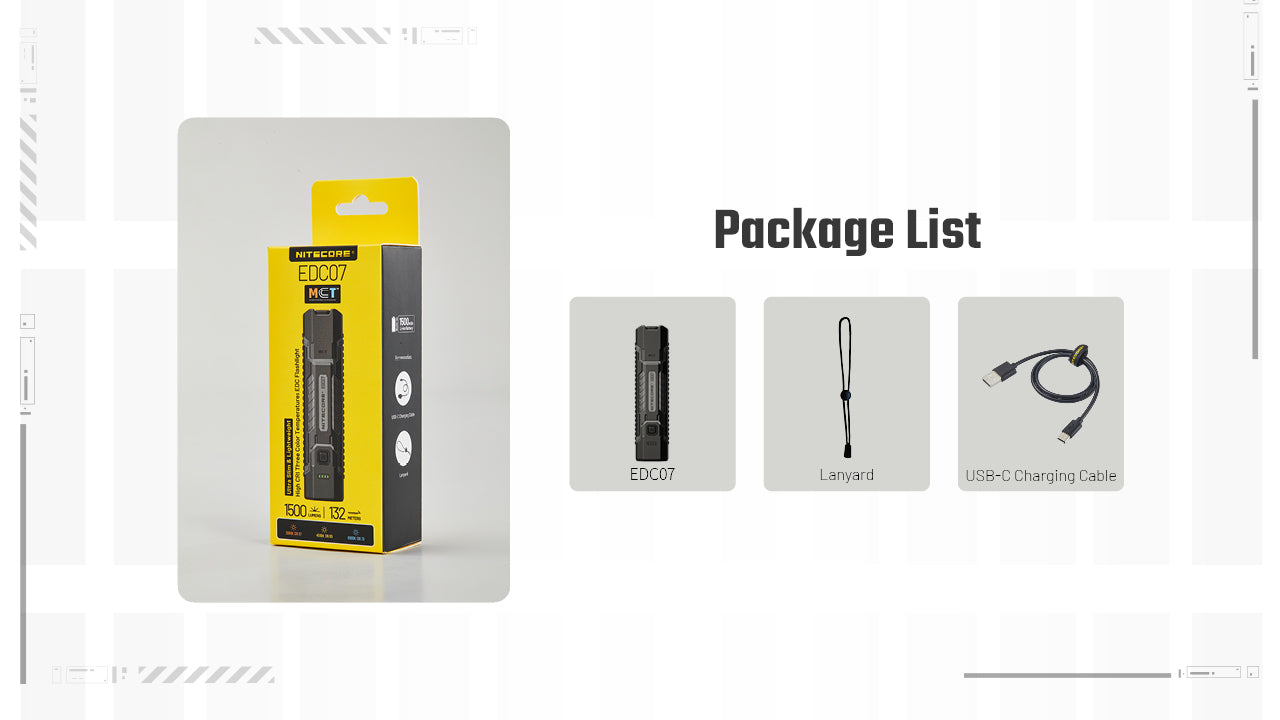 Nitecore EDC07 Rechargeable Multi-Colour EDC Flashlight