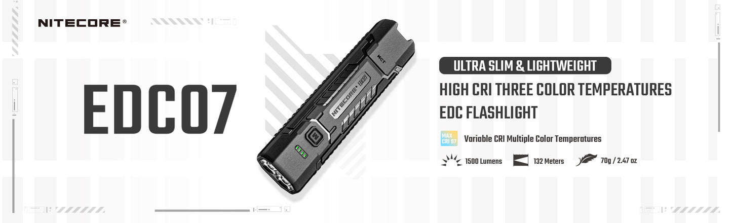Nitecore EDC07 Rechargeable Multi-Colour EDC Flashlight