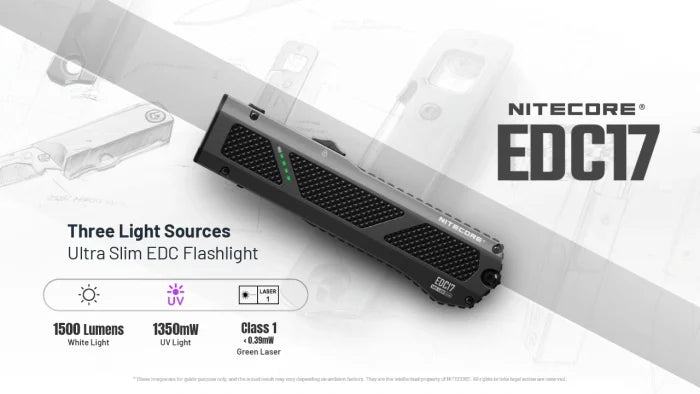 Nitecore EDC17 1500 – Lumen High Power UV plus Laser EDC Flashlight