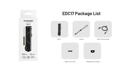 Nitecore EDC17 1500 – Lumen High Power UV plus Laser EDC Flashlight