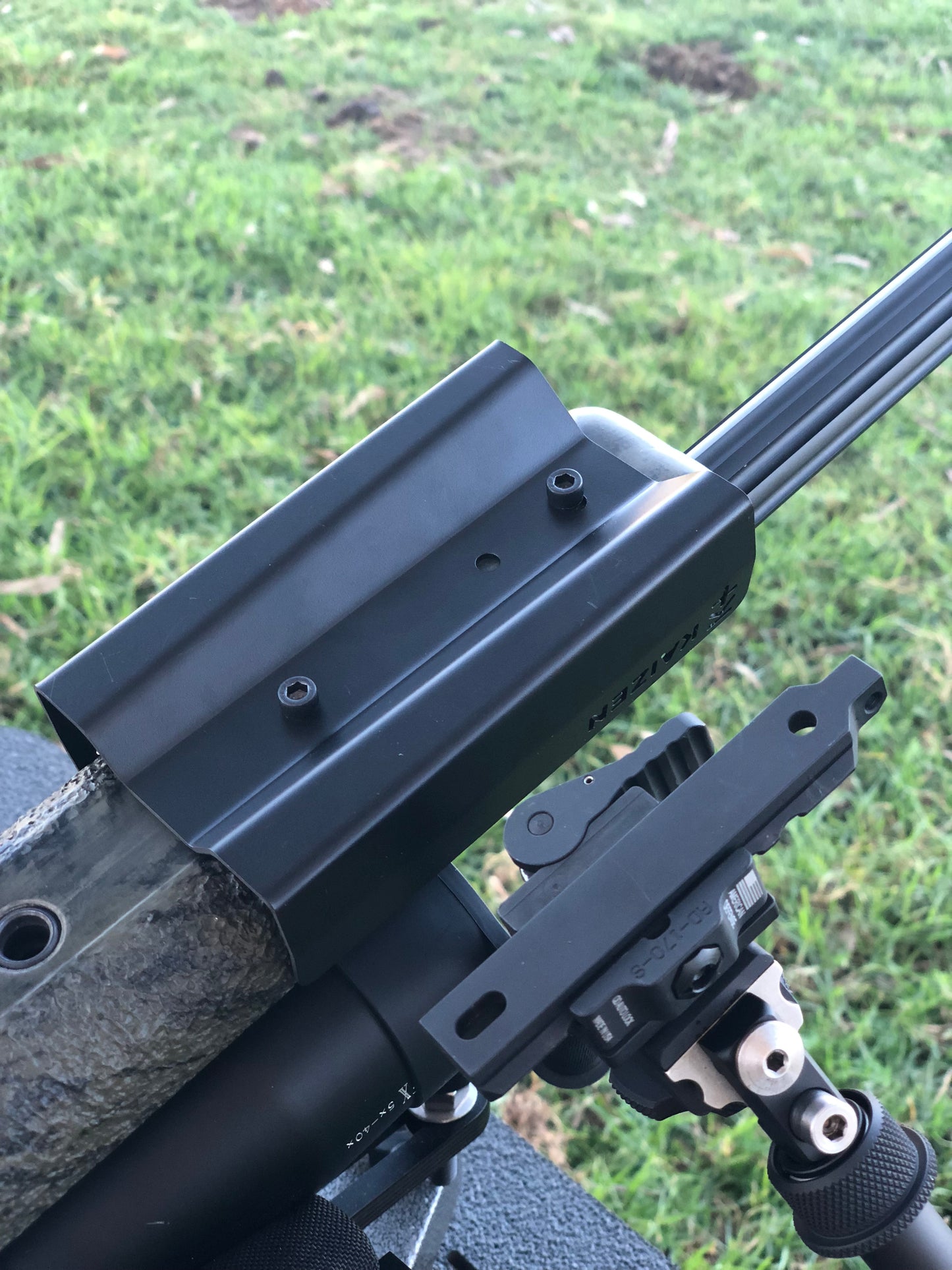 KAIZEN TRACK PLATE/BAG RIDER 3" WIDE THREE DEGREE STAINLESS STEEL CERAKOTE BLACK