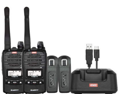 GME 2 Watt UHF CB Handheld Radio - Twin Pack