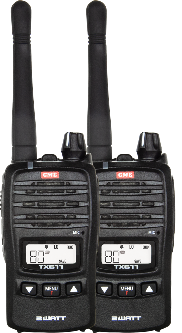 GME 2 Watt UHF CB Handheld Radio - Twin Pack