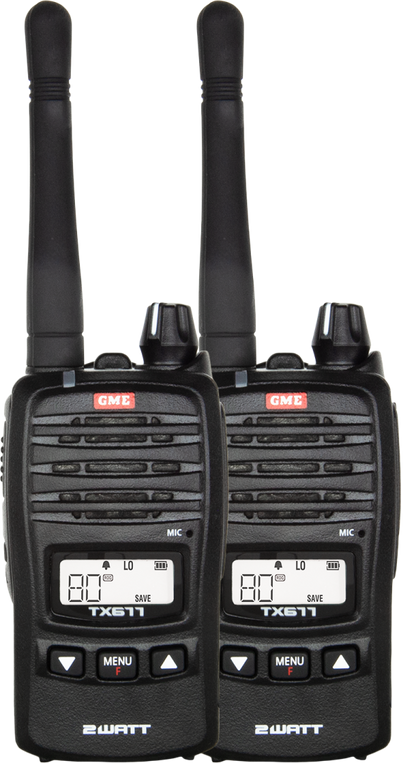 GME 2 Watt UHF CB Handheld Radio - Twin Pack